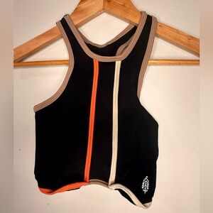Free People Movement Crop Top Sports Bra XS Black Racerback Activewear